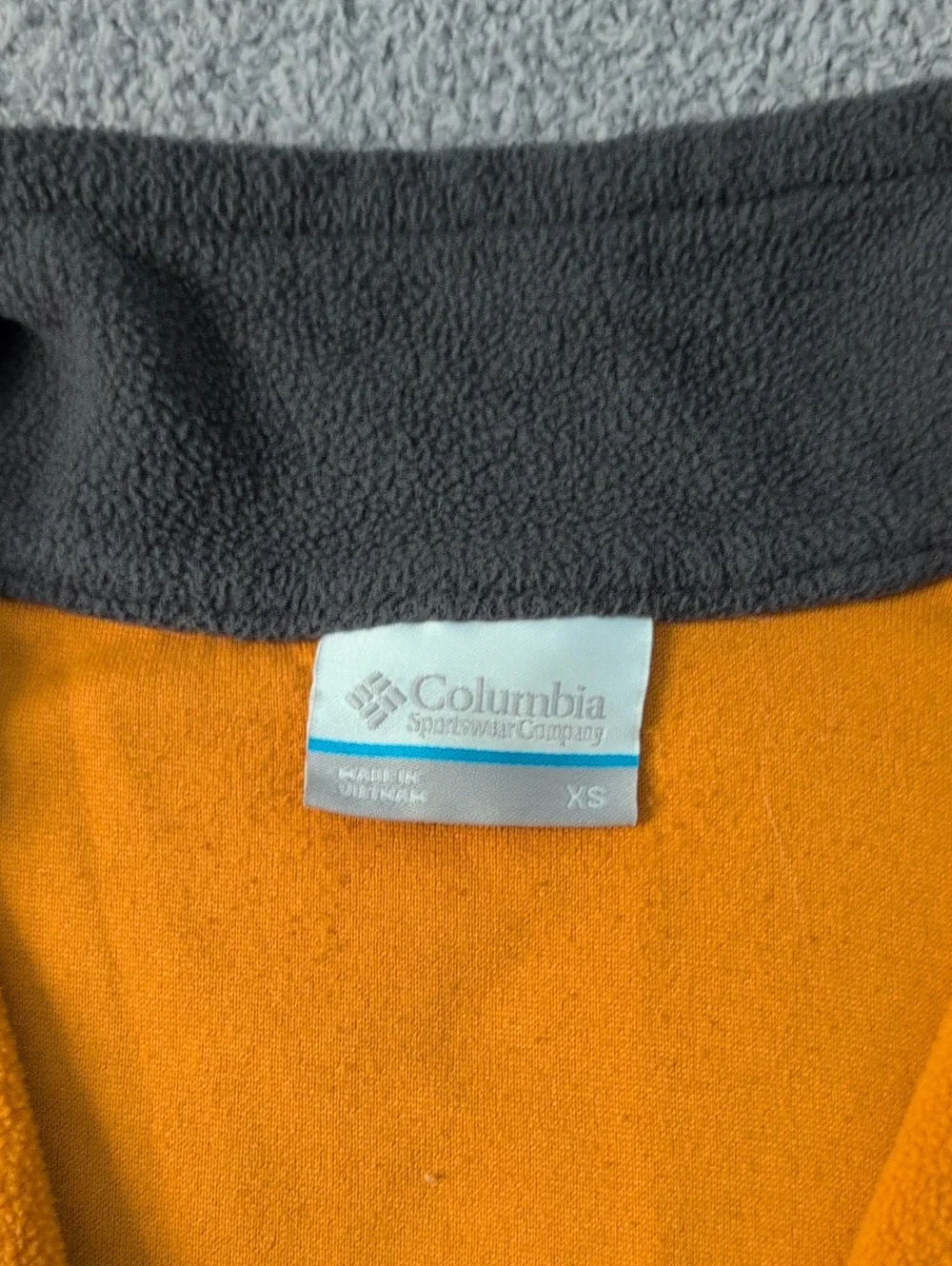 Columbia Orange and Gray Lightweight Half-Zip Fleece Jacket Size S